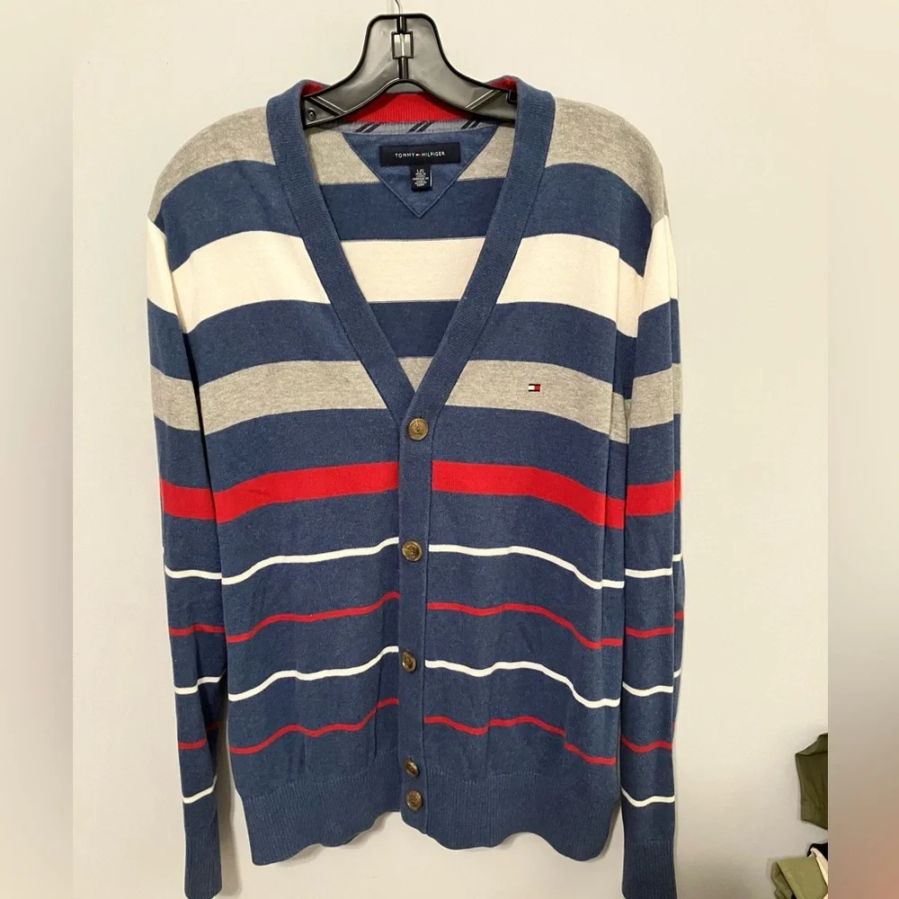 Tommy Hilfiger Colorblock Cardigan Sz L